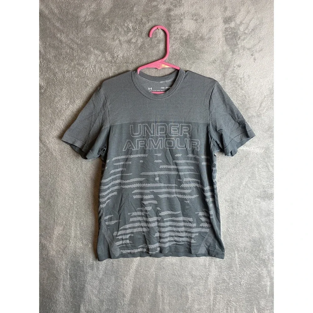 Under Armour YSM Boys Grey Performance T-Shirt HeatGear
